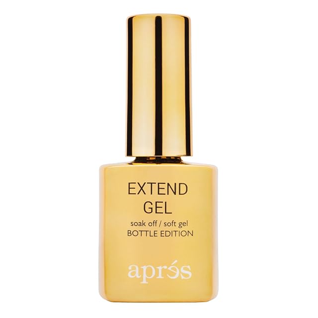 Apres Nail Extend Gel Gold Bottle 15mL Premium Quality Soft Gel Gel-X Tips Adhesive Easy Application Easy Removal