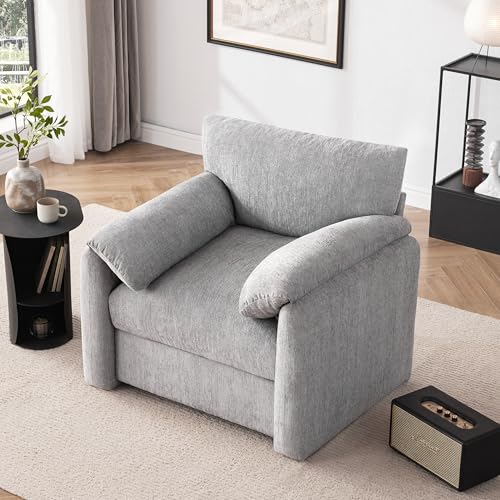 Sillón Chenille Plegable Gris miniatura 7