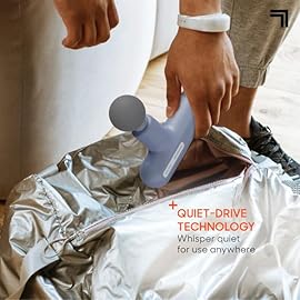 Sharper Image Powerboost Move Aero 3.0 - Mini Percussion Massage Gun| Updated Soft-Touch Design, Carrying Bag, 4 Nodes| Portable Full Body Back & Shoulder Massager| Deep Tissue Massage Tool Gift