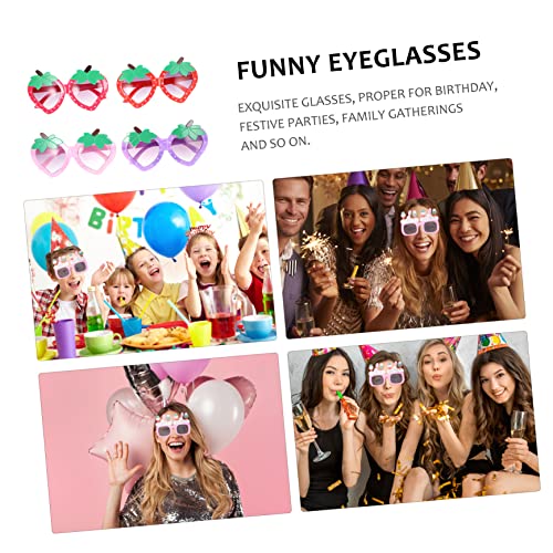 SAFIGLE Strawberry Shaped Sunglasses for Baby Girls 4 Pairs Set Child's Sun Glasses Safe Durable Construction3