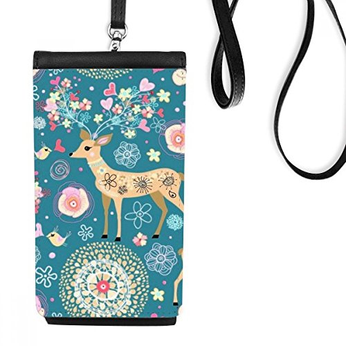 Porte-monnaie cadeau fleur amour oiseau cerf faux smartphone