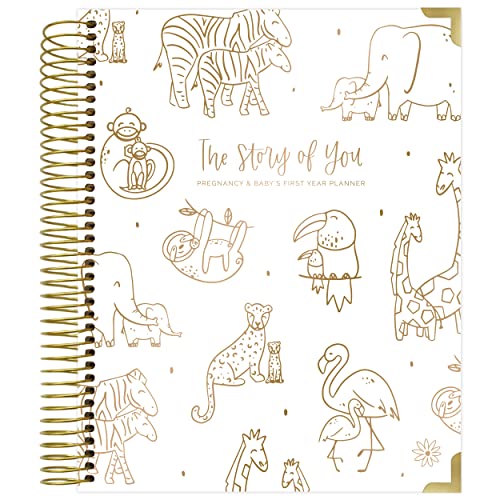 Image of bloom daily planners New Pregnancy and Baby's First Year Calendar Planner & Keepsake Journal with Stickers - Hardcover Scrapbook Memory Book Organizer - (Undated) 8” x 10" - The Story of You