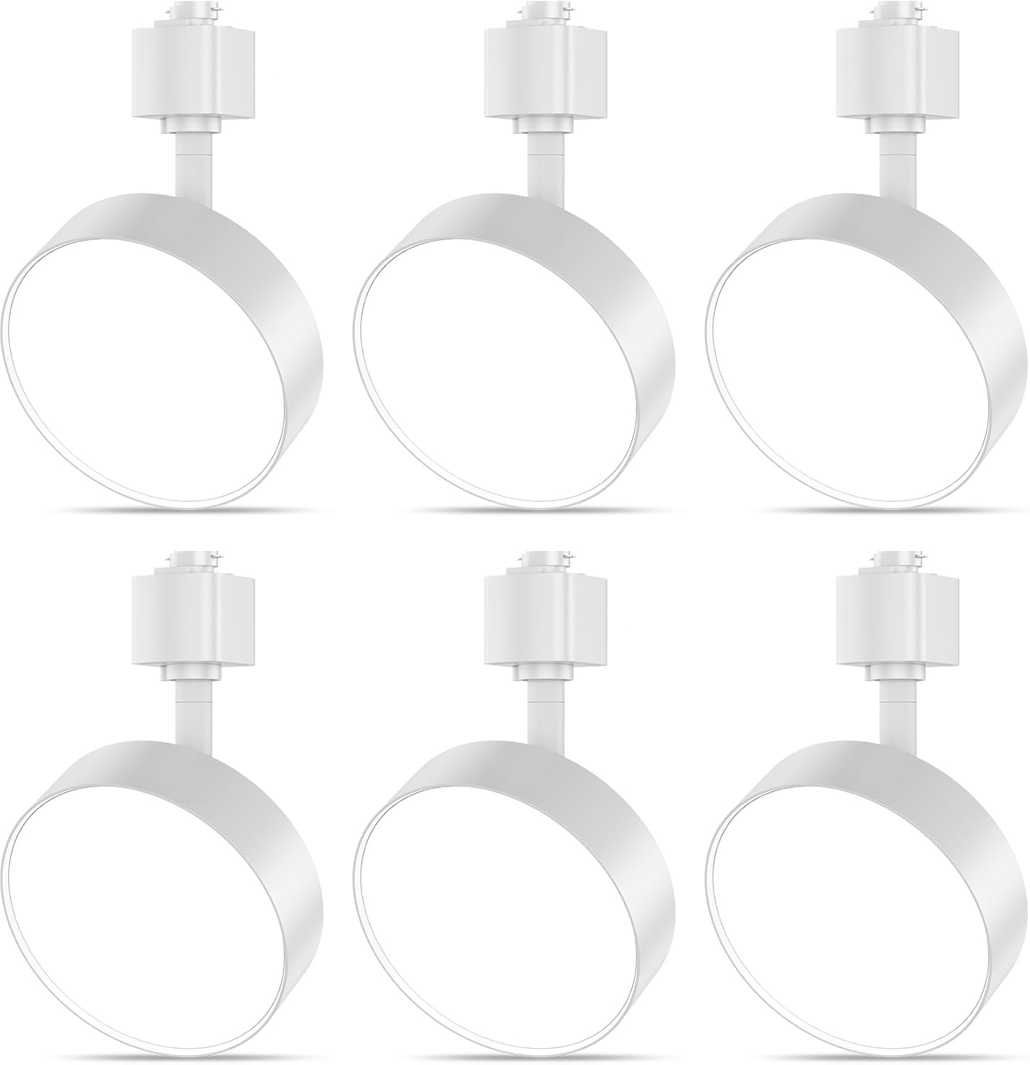 Diffuse J Type Track Lighting Heads LED Track Light Heads Dimmable Kitchen Track Lighting Fixtures Ceiling, Compatible with J Track Rails - Flicker Free CRI90+ 3000K 12W 1000lm, 6 Pack White
