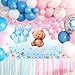 Avezano Gender Reveal Backdrop Boy or Girl Sign Banner Blue and Pink Stars Dots Balloon Theme Baby Gender Reveal Party Decorations Baby Shower Party Supplies (82.6 x 59.1 Inch)