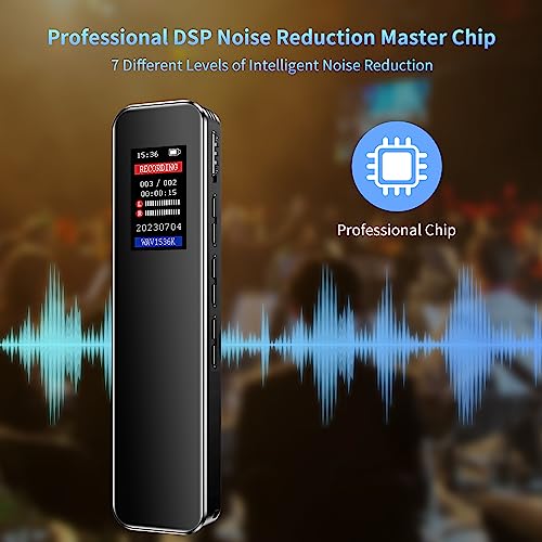 32GB Digital Voice Recorder Voice Activated Recorder for Lectures Meetings - XQ XIAO QIAO 2324 Hours Sound Audio Recorder Dictaphone Recording Device with Playback,MP3 Player,Variable Speed,Password - Thumbnail 5