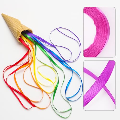 Fyshird 12 Colours Satin Ribbon for Gift Wrapping 10mm x 22m Curling Ribbon Fabric Polyester Balloon Ribbon Thin Ribbons for Crafting DIY Bows Cake Wedding Party Decorations Christmas - Image 4