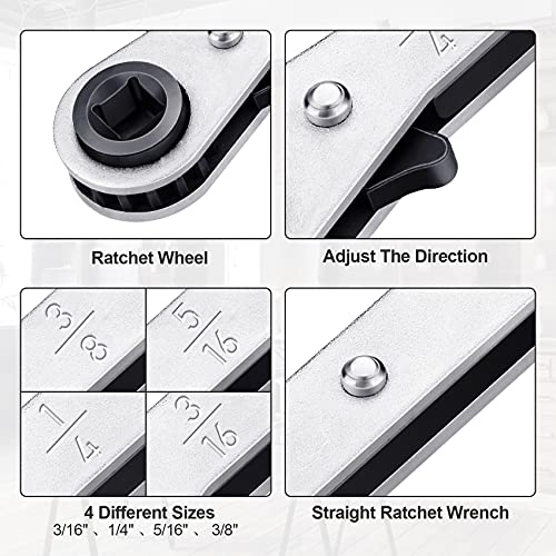 Ancirs 5/16 To 1/4 Hvac Service Wrench For Air Conditioning, 3/8 To 1/4 Ratcheting Air Conditioner Service Wrench For Refrigeration Equipment Repair #TOP2