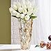 CEMABT Amber Glass Vase for Centerpieces, 9.4-inch Height, 5.1-inch Opening Width, 3.4 lbs Weight, Unbreakable, Suitable for All Kinds of Flowers, Modern and Elegant
