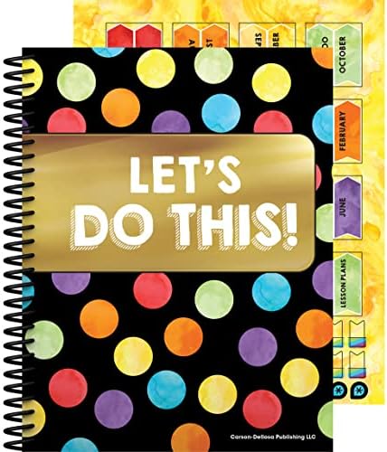 Carson Dellosa Celebrate Learning Teacher Planner, 8″ x 11″ Spiral Bound Planner With Planner Stickers, Undated Homeschool Planner & Lesson Planner Book for Teachers