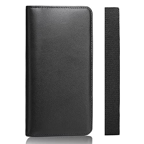Lli Cufite Italian Calfskin Genuine Leather Checkbook Cover Deluxe Minimalist With Plastic Insert Flap Pen Loop & Strap For Men Women #TOP15