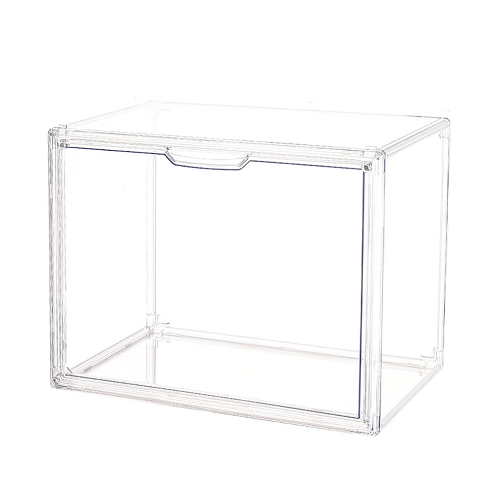 VaNaenic Clear Plastic Stackable Storage Bins, Clear Shoe Box, Dustproof Book & Cosmetic Display Cases, Large Figures Collectibles Showcase, Shoe Storage Boxes, Bag Organizer (1, Transparent-1 Pack)