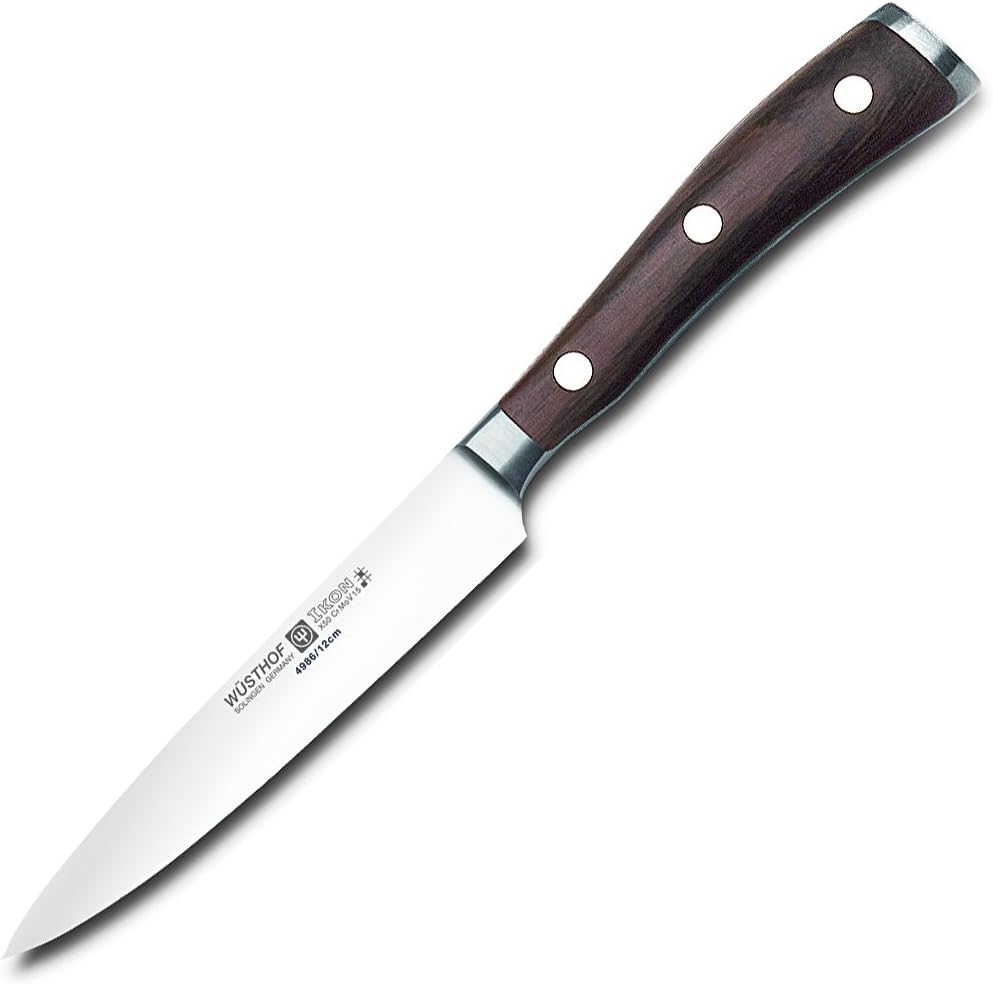 Wusthof IKON Utility Knife, 4.5 inches, Brown