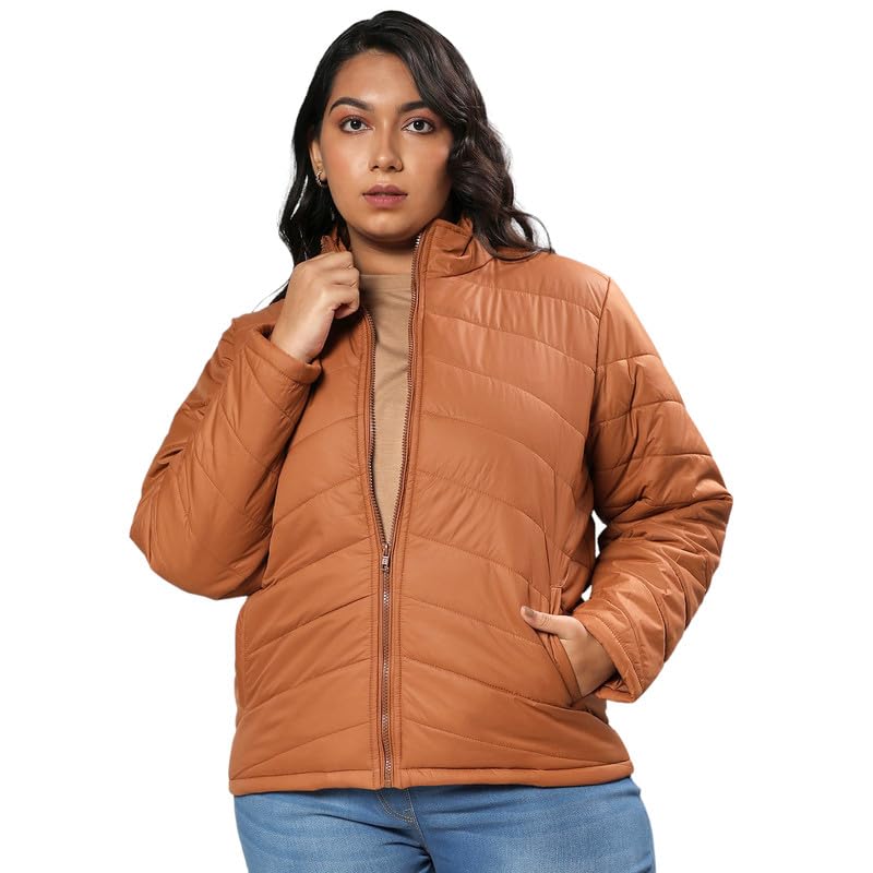 instafab Plus Women's Jacket For Casual Wear | High Neck | Long Sleeve | Regular Fit |Button Closure | Jacket Crafted With Comfort Fit For Everyday Wear-picture-53