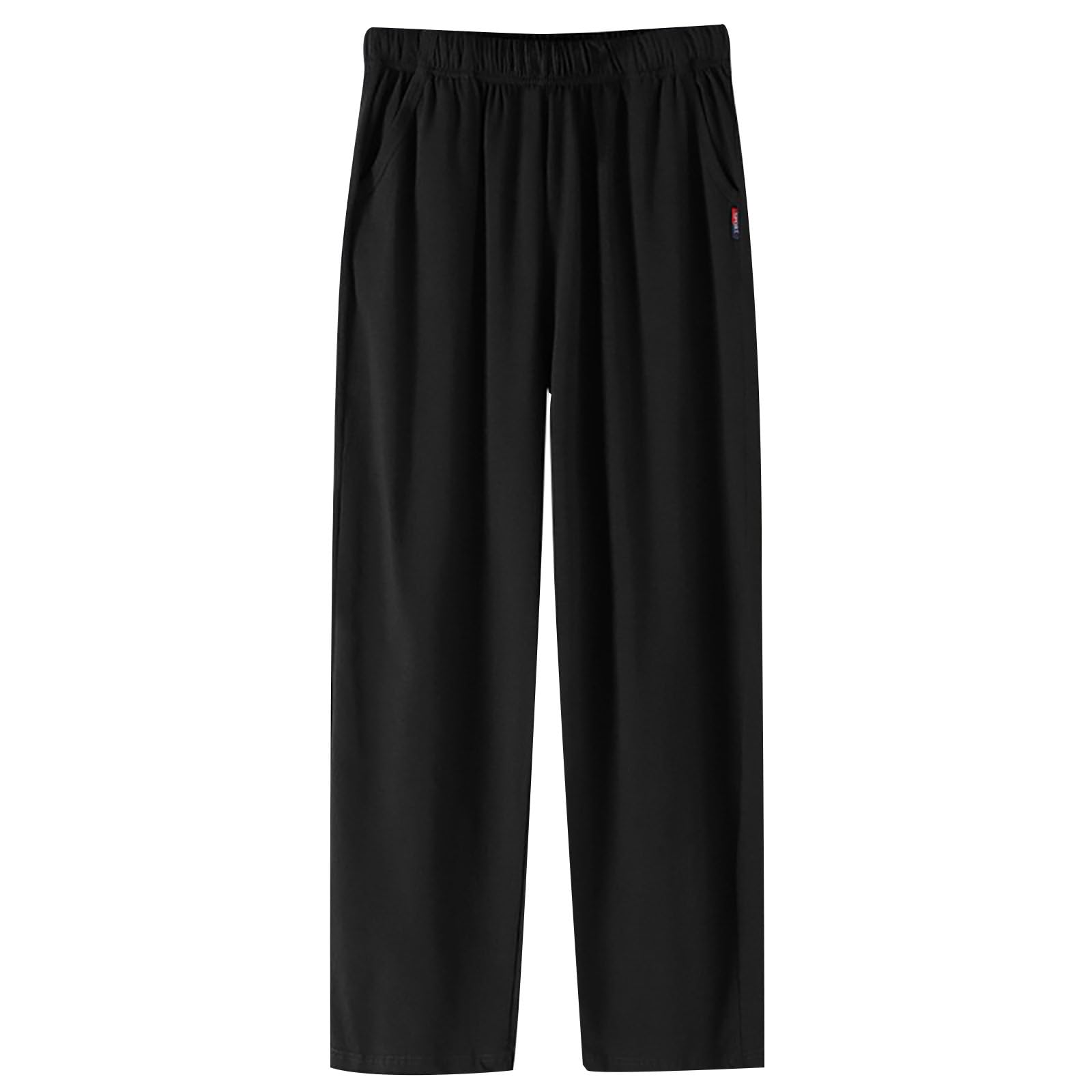 Sweatpants for Men Classic Baggy Summer Elastic Relaxed Fit Comfortable Loose Workout Pants with Pockets Gym