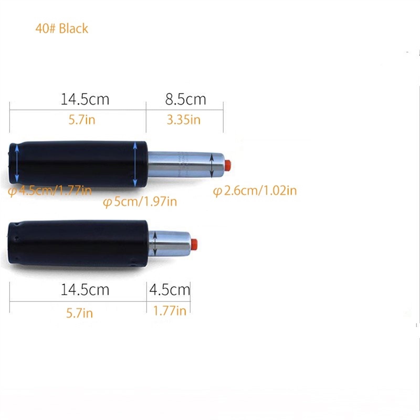 Cilindro de resorte de gas resistente para sillas de oficina, pistón de repuesto clase 4, amortiguador hidráulico para silla de juegos, 16 cm de altura, puntal de gas negro