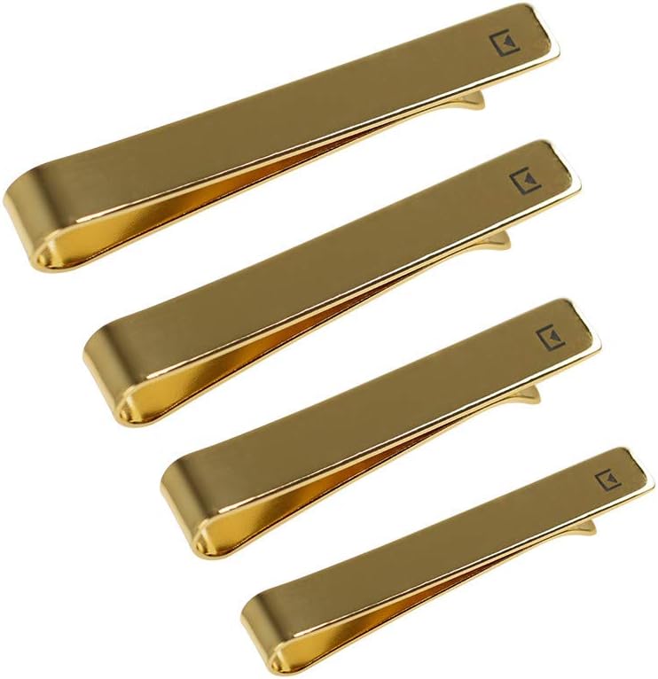 ETB01.01 Metallic Tie Clips - 4 Pieces Fashion Stainless Steel Tie Bars Set By Epoint