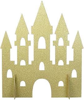 Unique 58378 Gold Glittery Castle Centerpiece 1 Pc, 35 cm