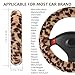 Accmor Fuzzy Car Steering Wheel Cover, Universal Fit Fur Auto Wheel Cover & Handbrake Cover & Gear Shift Cover Set, Leopard Warm Fluffy Vehicle Wheel Protector Car Accessories for Men Women (Brown)