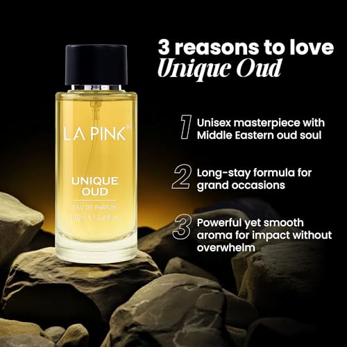 Image of La Pink Unique Oud EDP Perfume for Woman & Man | Oud, Leather, Woody & Musky Notes | Long Lasting Unisex Luxury Fragrance for Men & Women | 100ml