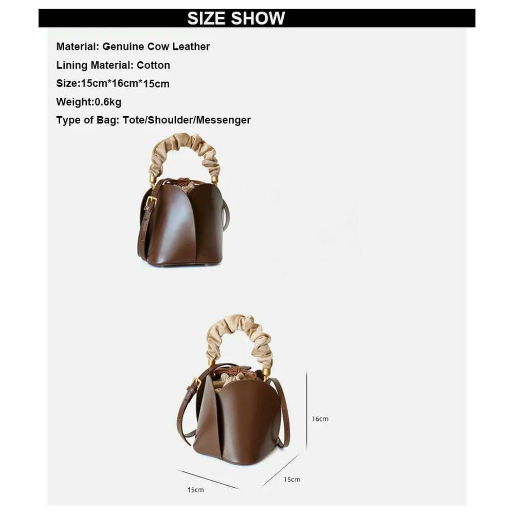Sac Seau Femme Solide en Cuir Véritable Dames Sacs À Bandoulière Forme De Fleur Fourre-Tout De Luxe Sacs À Main Sacs À Main