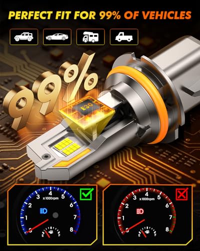 Image of Termitor 9004 HB1 Bulbs Hi /Low Beam, 50,000LM 6500K White Brightness, True 1:1 Halogen Size, 85000+ Hours Lifespan, 3 Min Plug-N-Play 9004 Fog Lights with Cooling Fan, Pack of 2