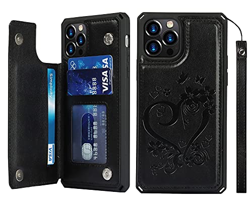 Protection RFID iPhone 12 Pro Max housse antichoc magnétique à rabat et dragonne