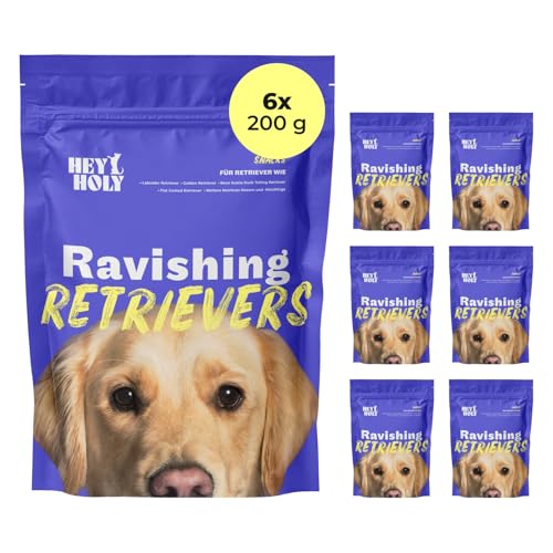HEY HOLY Premium Hundeleckerlis für Retriever 100% getreidefrei | Hunde Snacks | 6 x 200 g Leckerli für ausgewachsene Retriever mit Lamm | Hochverträglich aus natürlichen Zutaten