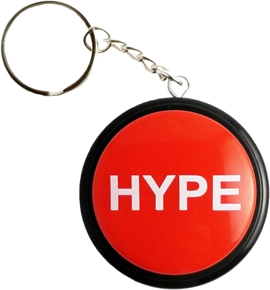 HYPE2Go Keychain Hype Button – Hip Hop Air Horn Sound Effect Desk Accessory