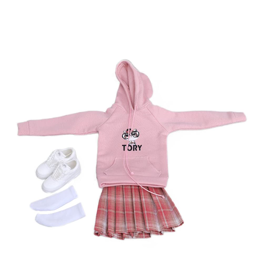 Costume pour femme échelle 1/6 style urbain jupe plissée et sweat