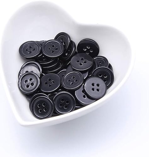 Miniatura 84 de 160 botones de costura de 5/8 pulgadas (0.591 in) para ropa, botones de color gris oscuro, botones de color gris oscuro, manualidades, proyecto