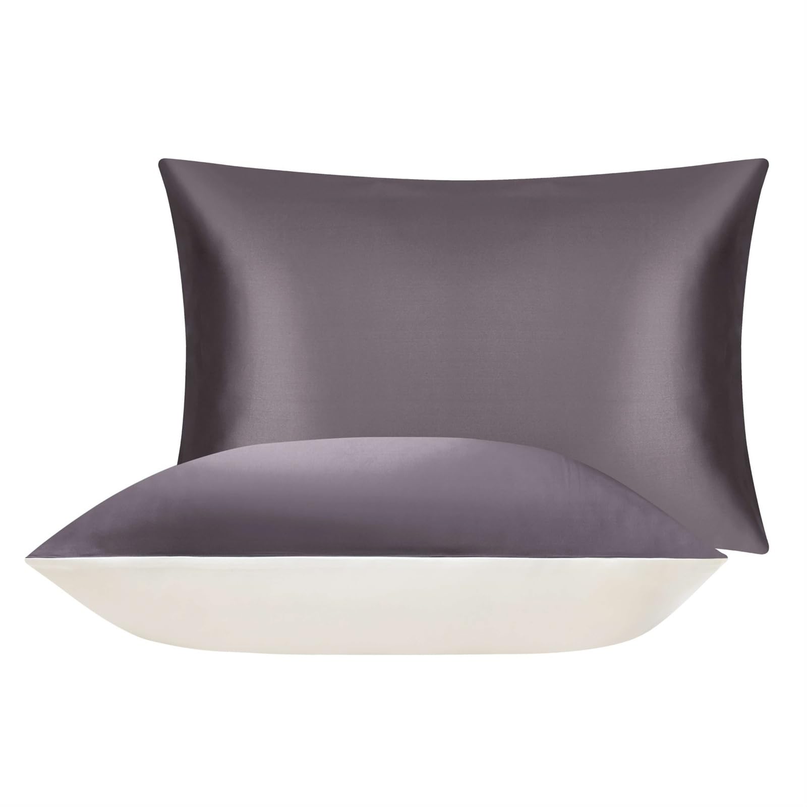 Silk Pillowcases, Pure Silk Pillowcase Multicolor 480x740mm For Sleeping Hair And Skin Health(Gray Purple)