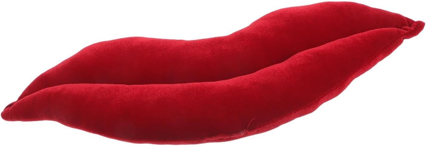 PRETYZOOM Valentines Day Red Lip Shaped Throw Pillow 40cm – Stuffed Romantic Cushion for Sofa Bed Bedroom – Soft Decorative Lip Pillow Centerpiece for Valentines Party