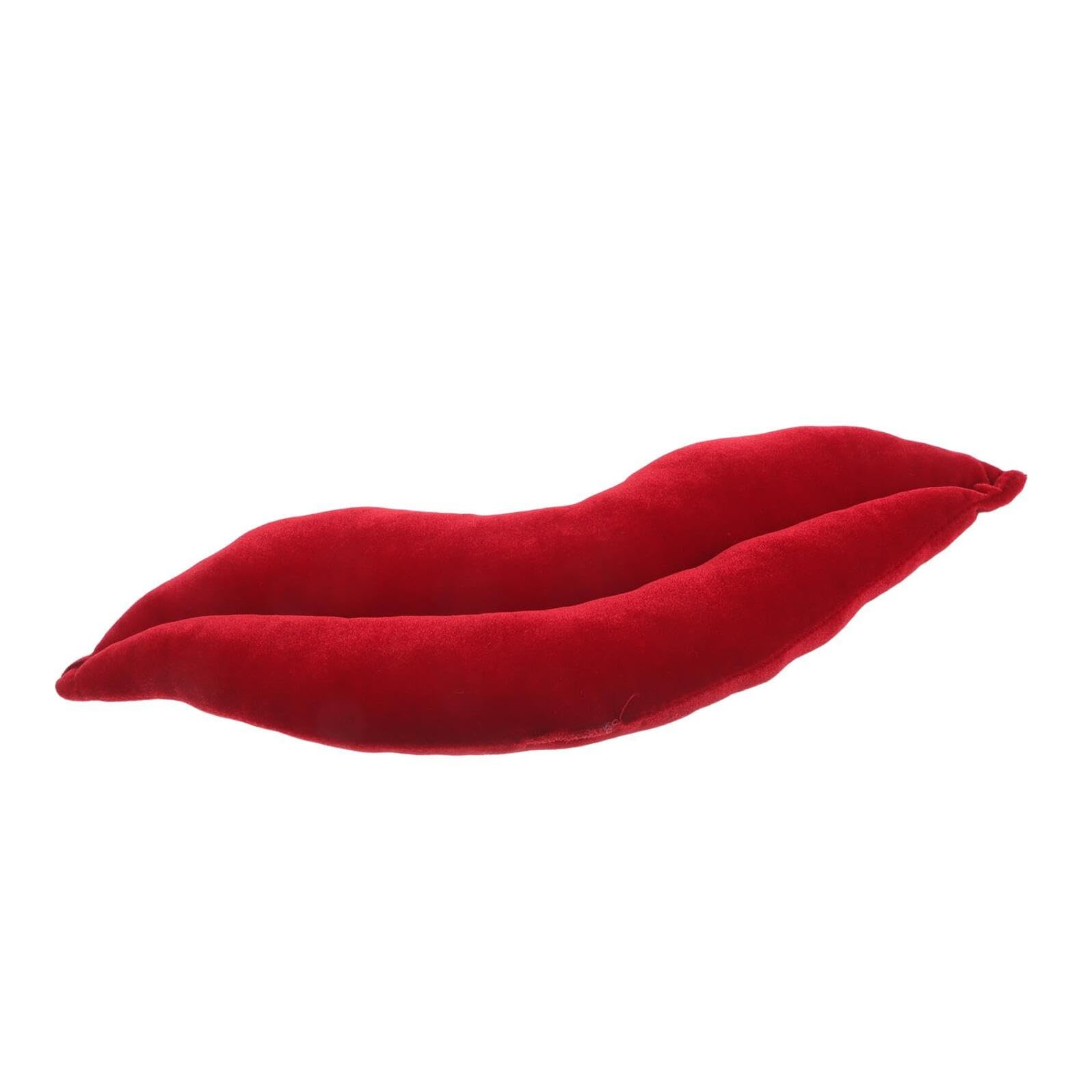 PRETYZOOM Valentines Day Red Lip Shaped Throw Pillow 40cm – Stuffed Romantic Cushion for Sofa Bed Bedroom – Soft Decorative Lip Pillow Centerpiece for Valentines Party