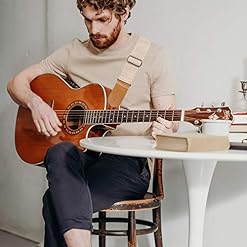Vaguelly Coton Avec Des Sangles De Guitares Musicales Basse Extrémités Réglable Épaule Guitare Pour Cuir Beige Double… - Les Beatles, Paul McCartney, John Lennon, RIngo Starr, George Harrison Vaguelly Coton Avec Des Sangles De Guitares Musicales Basse Extrémités Réglable Épaule Guitare Pour Cuir Beige Double… – Image 4