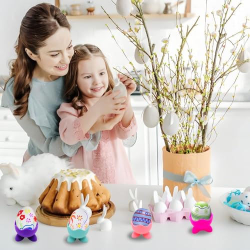 4PCS Lustig Eierbecher Set, Eierbecher Lustig mit 1 X Edelstahl Eiöffner, Eierständer Eierhalter Kinder Frühstücks Egg Cup für Rohes Gekochtes Eier Brunch – Bild 7