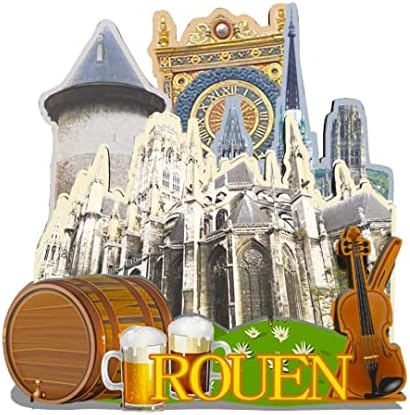 France Rouen Magnet Fridge Magnet Wooden 3D Landmarks Travel Collectible Souvenirs Decoration Handmade -158 image 5