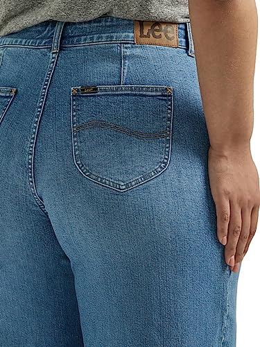 Lee Women's Plus Size Legendary High Rise Trouser Jean, Elevated Retro, 16 Plus Petite