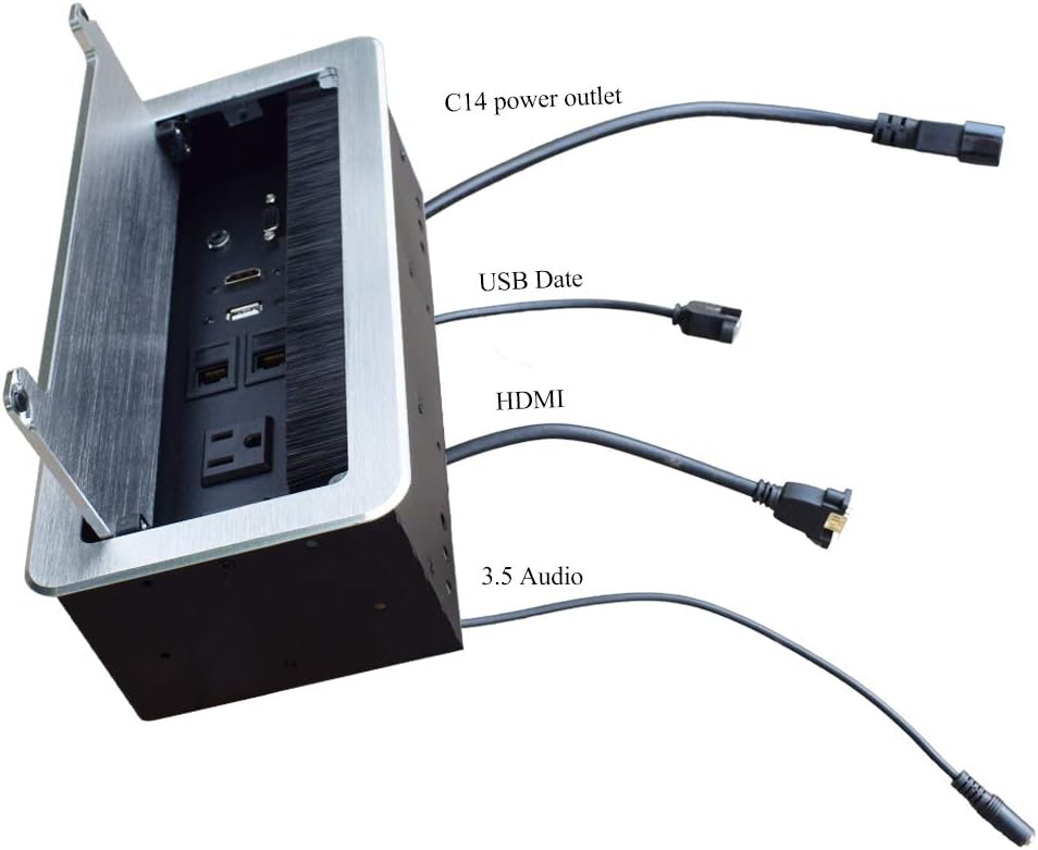Buy 1 get 1 Tabletop Bursh Connectivity Box Outlet with Socket HDMI LAN VGA Power for Desktop Conference(Silver) Buy 2 get 3 Tabletop Bursh Connectivity Box Outlet with Socket HDMI LAN VGA Power for Desktop Conference(Silver)