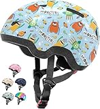 Lyefancy Kinderhelm für 1–8 Jahre, Kleinkindhelm für Säuglinge, Babys, bedruckte Charaktere, Kinder-Fahrradhelm für Jungen, Mädchen, Kinderhelme zum Radfahren, Roller, Skateboard, Skaten (Monster, S