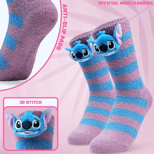 Disney Womens Slipper Socks, Non-Slip Fluffy Bed Socks - Cozy Gifts for Her3