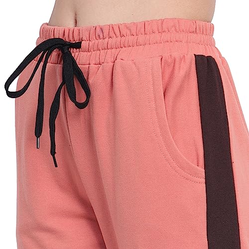 Image of BLUE STAR SHARK Women's Cotton Loopknit Track Pants | Comfortable Lounge Pants for Summer | Casual Pyjamas, Nightwear, Gym, Yoga, Sports, Running | Relaxed Fit Everyday Comfort