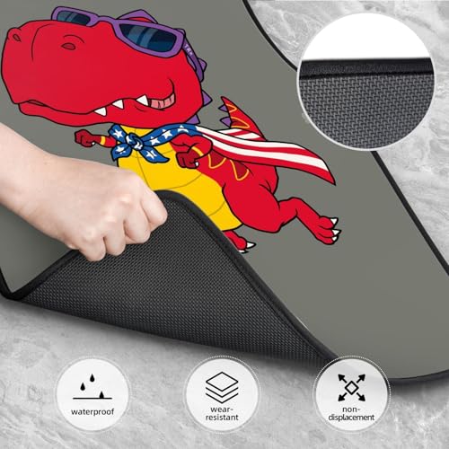 Xiso Ver Dinosaurier Super Hero Cartoon Druck Auto Fußmatten 4er Set Universal Fit Automotive Allwetter Matten für SUV, Limousine, Van Autozubehör