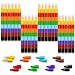 Huji Stacking Buildable 8 Colors Crayons Set, Connect Stack and Build Crayons Sideways and Up, Favorite Toys Kids Party Favors Safe Non-Toxic, Easy to Hold (Building-Blocks, 24)