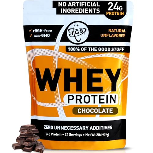 TGS Nutrition Whey Protein Powder Chocolate - 2lb - No Artificial Ingredients, Made in USA