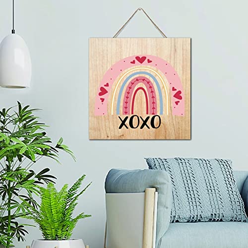 Cadeau de Saint-Valentin pour elle : plaque en bois XOXO murale