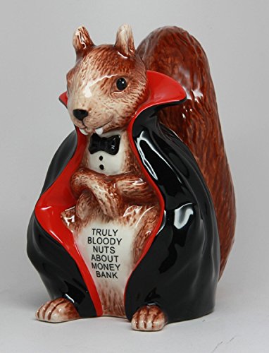 Pacific Giftware PTC 6 Inch Ceramic Vampire Squirrel Savings Piggy/Coin/Money Bank
