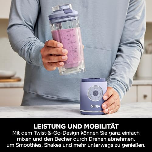 Ninja Blast Max Tragbarer Mixer/Blender/Smoothie Maker, 570 ml, wiederaufladbar, Mixbecher & auslaufsicherer Deckel, 3 Funktionen, Smoothies, Proteinshakes, Lavendel BC251EULD 3