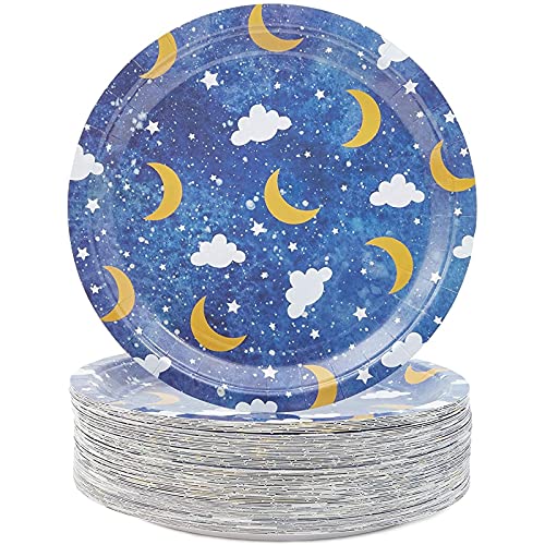 Twinkle Star Plates for Baby Shower Parties 9 Inches 80 Count