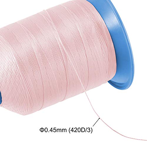 Hilo de coser poliéster 610 yardas 0.45 mm rosa claro miniatura 3