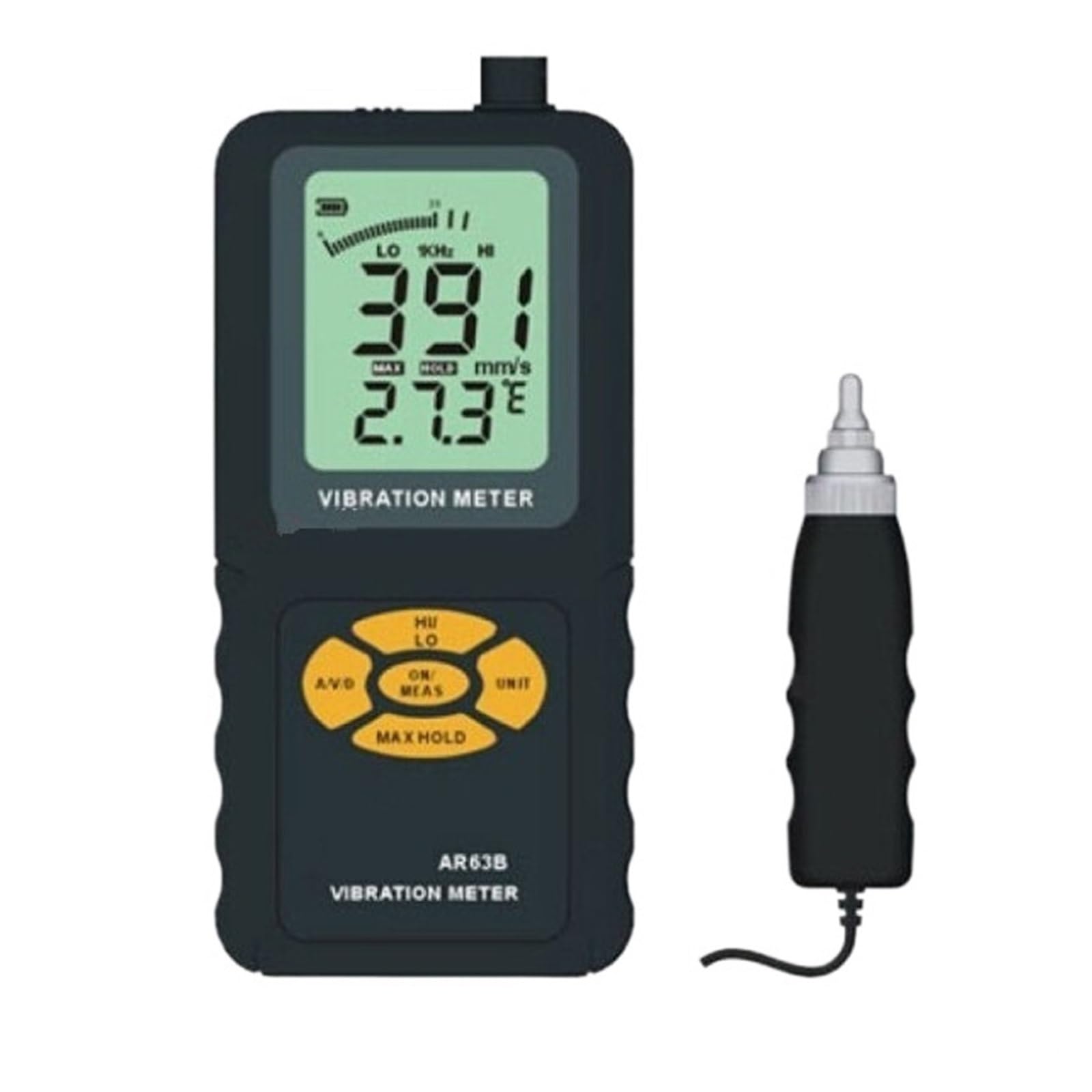 MRKU Precision Vibration Meter AR63B 0.1~199.9m/s2 0.001~1.999mm 0.1~199.9m/s Vibrometer Tester Gau Analyzer